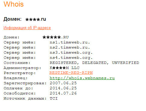 Защита данных whois