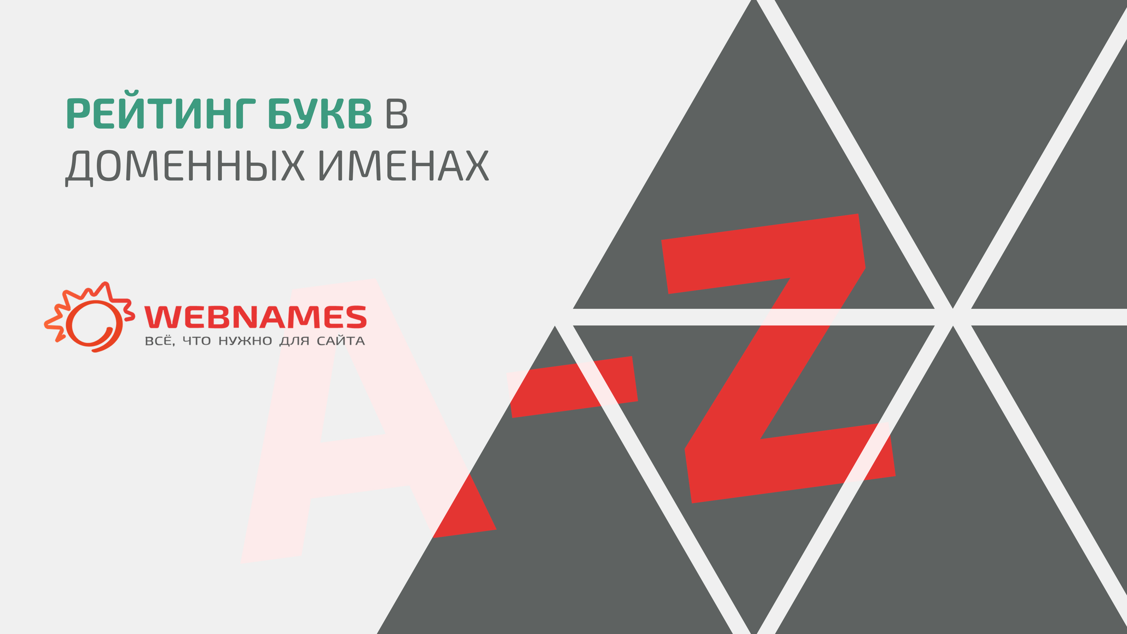 Рейтинг букв в доменных именах