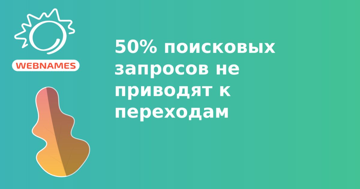 50% поисковых запросов не приводят к переходам