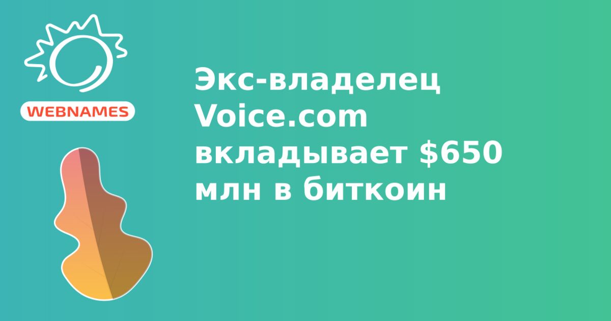 Экс-владелец Voice.com вкладывает $650 млн в биткоин
