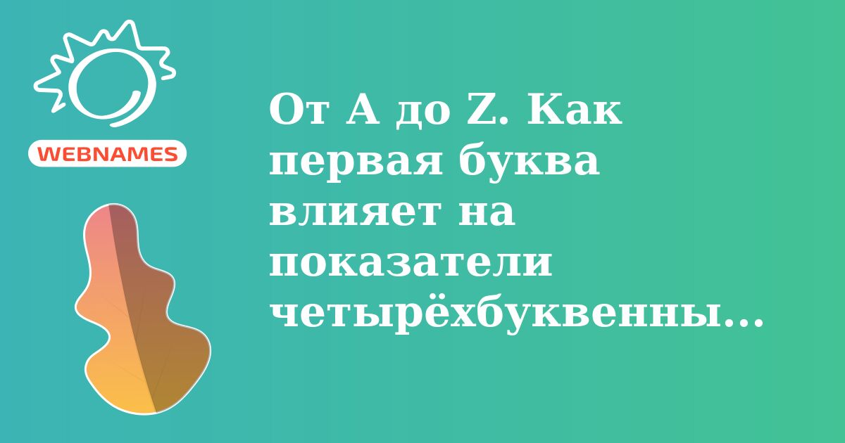 От А до Z. Как первая буква влияет на показатели четырёхбуквенных доменов