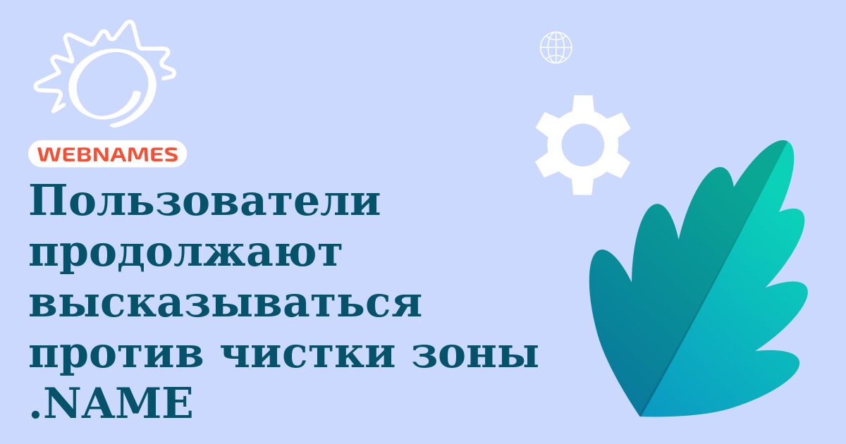 Пользователи продолжают высказываться против чистки зоны .NAME