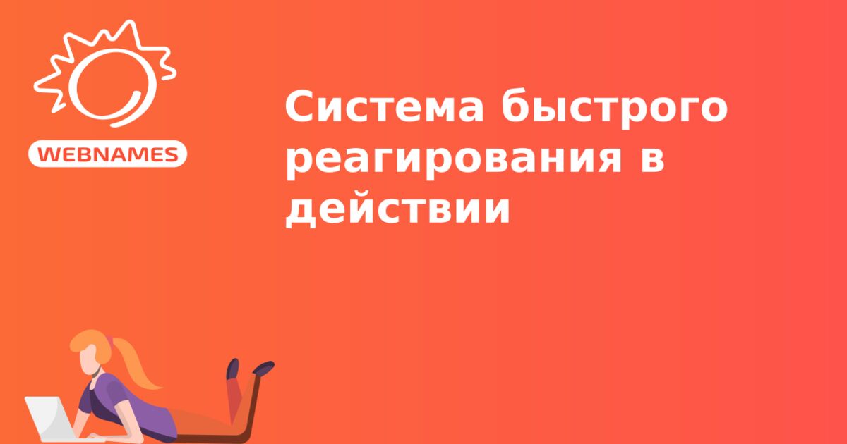 Система быстрого реагирования в действии