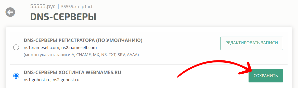 Выбрать DNS-серверы хостинга