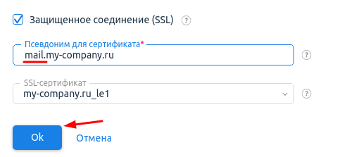 Создаём почтовый домен в панели управления хостингом